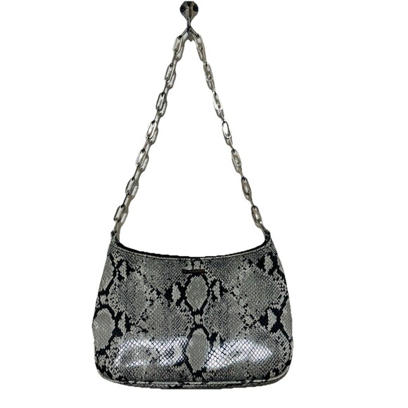 Nine West Handbags - Vintage 90s Nine West Silver Chain Strap Mini Shoulder Bag Python Print